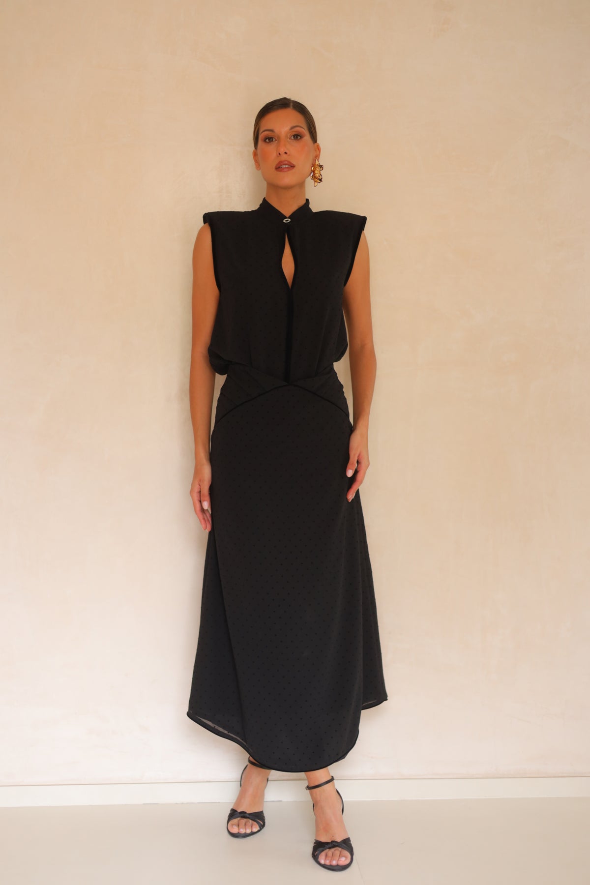Falda Abril Lunares Negra
