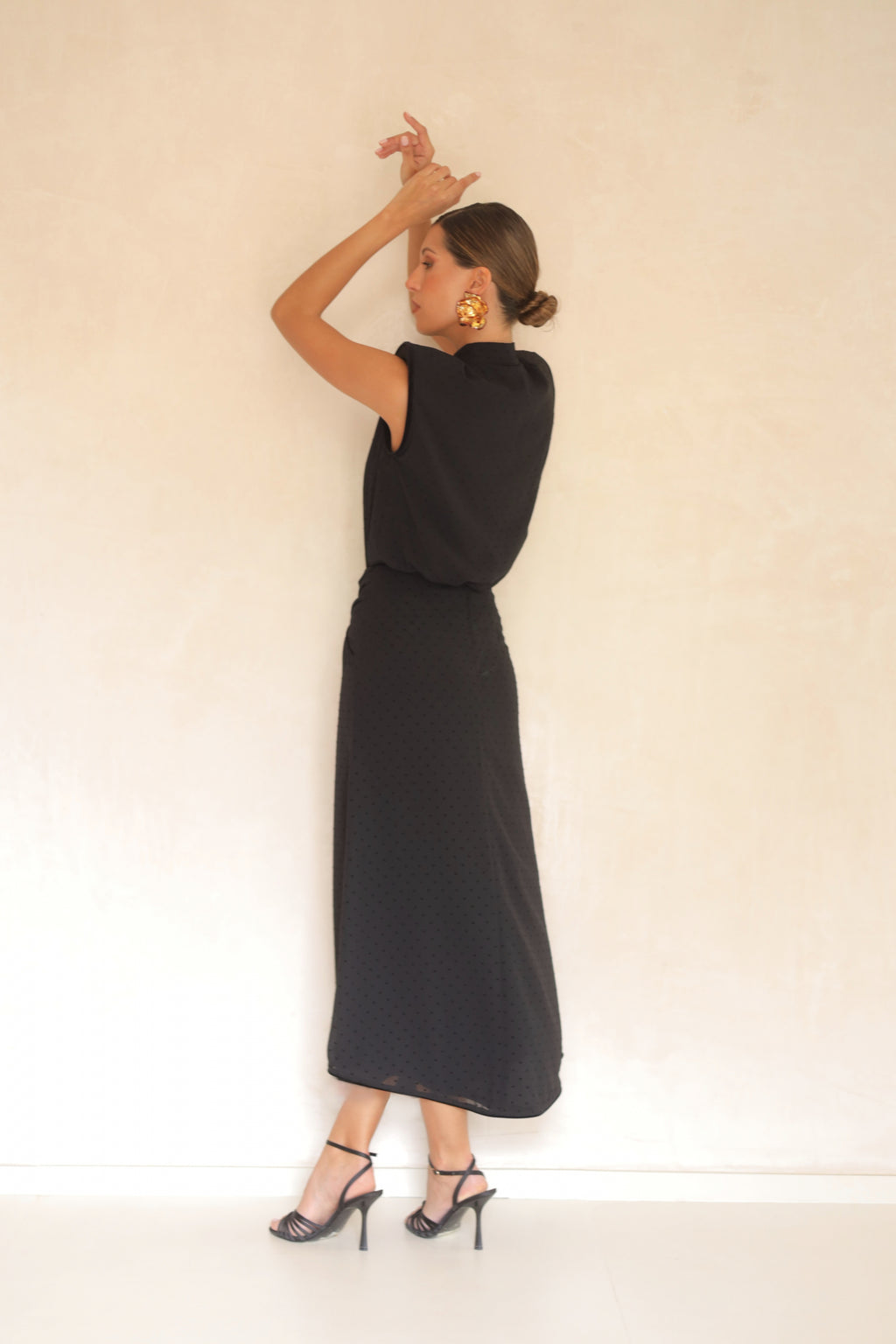 Falda Abril Lunares Negra
