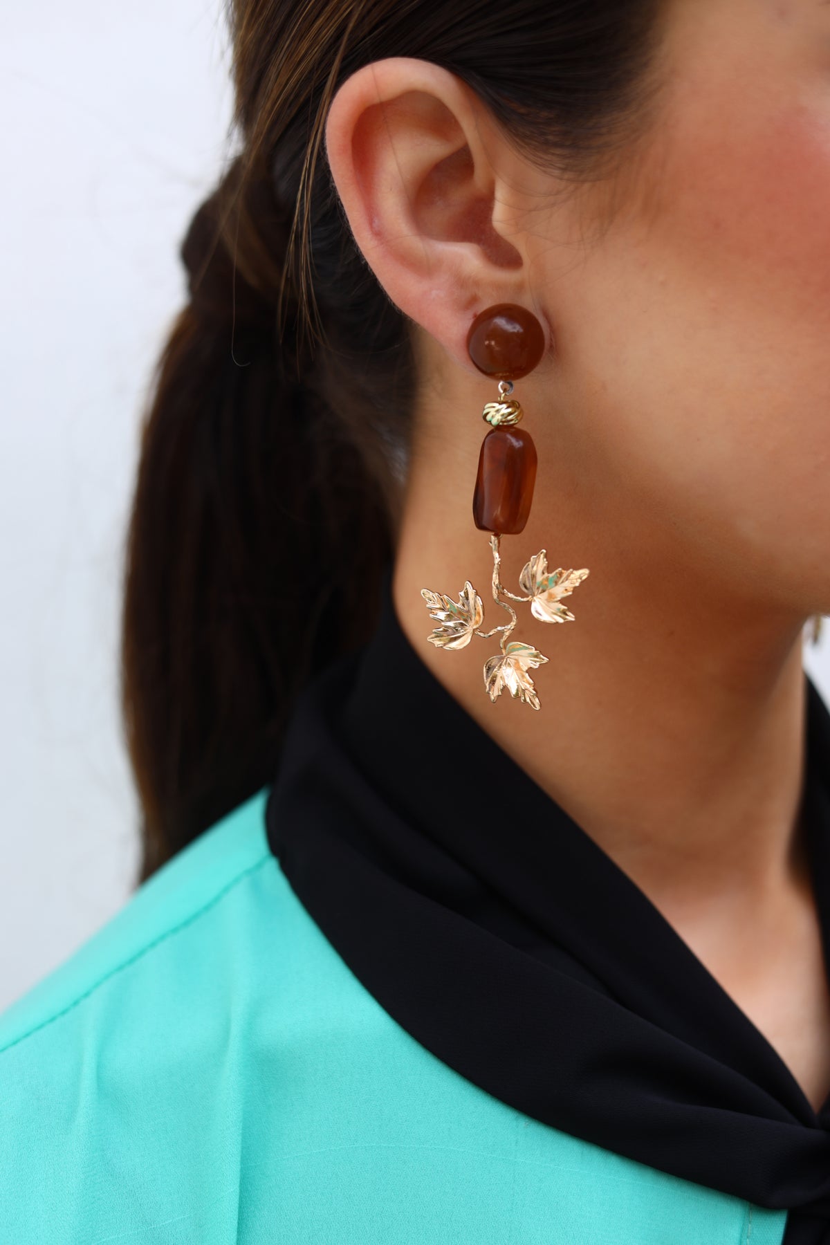 Pendientes Hojas Caramelo